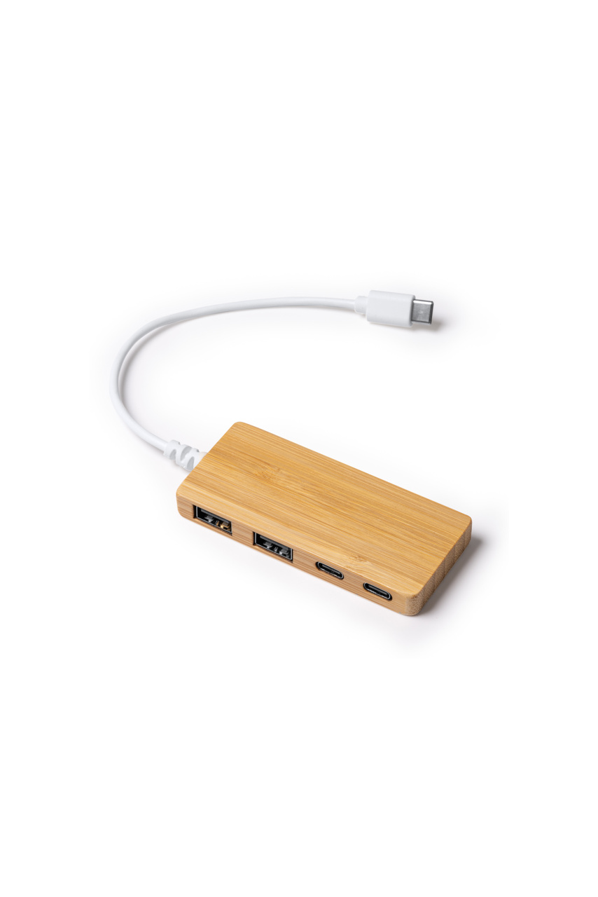 Hub USB din bambus PABLEK cu 4 porturi