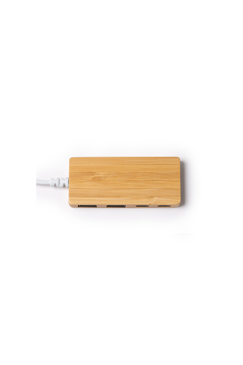 Hub USB din bambus PABLEK cu 4 porturi