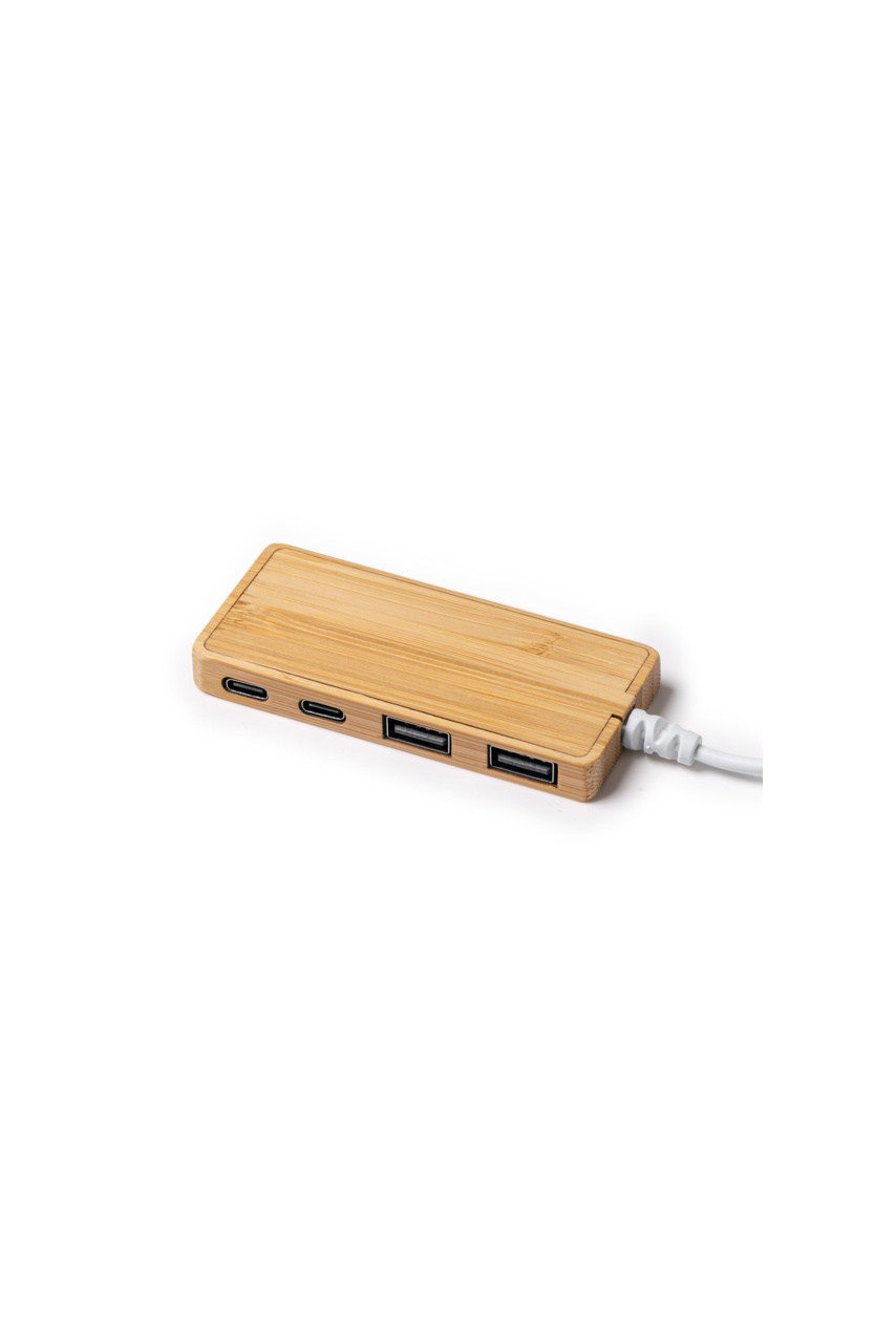 Hub USB din bambus PABLEK cu 4 porturi
