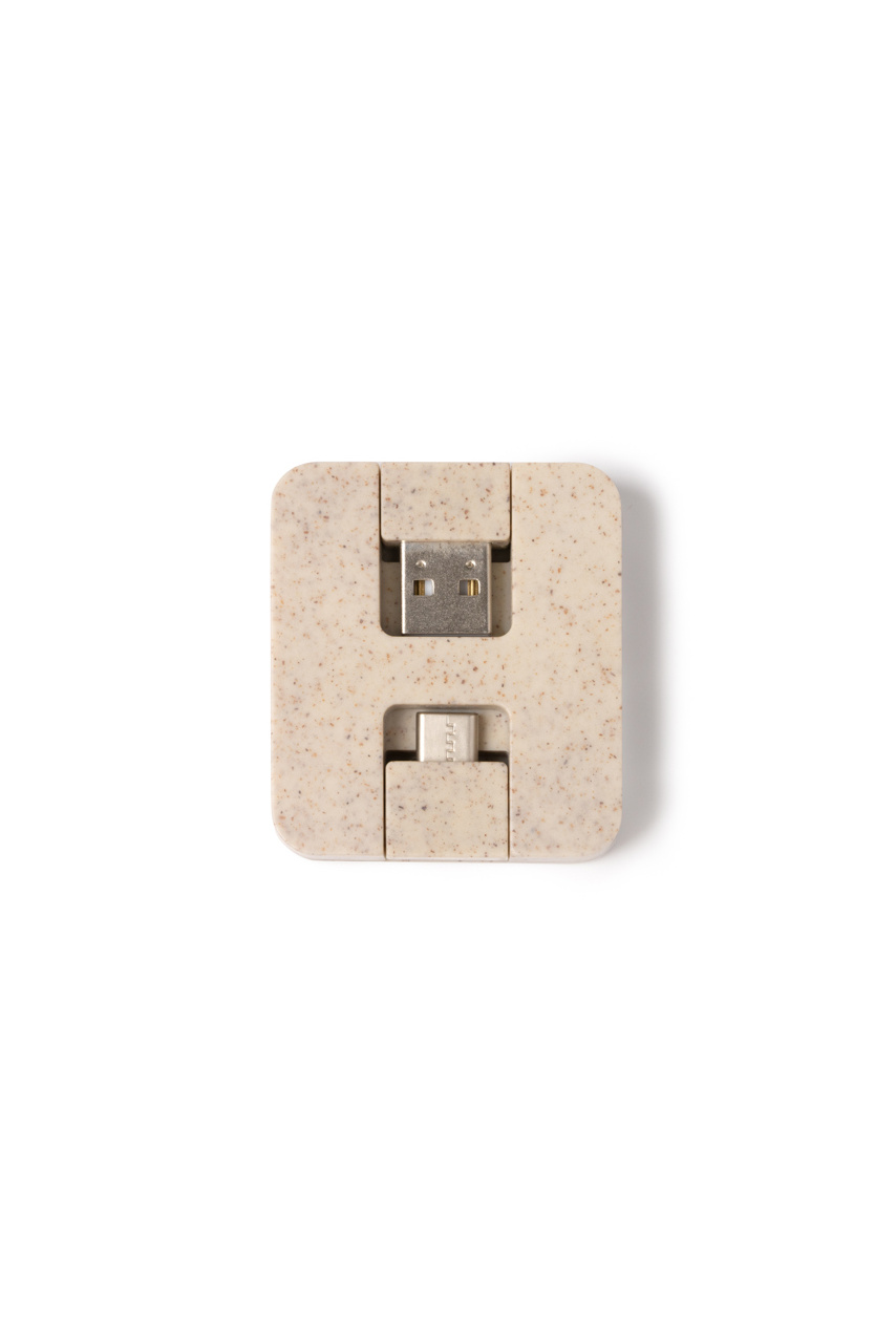 Eco-Friendly Bamboo USB Hub with Type-C Ports