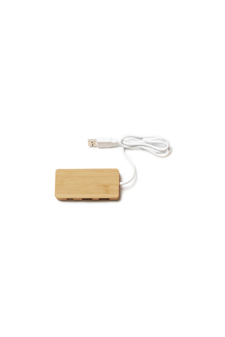 Hub USB din Bambus NEPTUNE - 3 Porturi