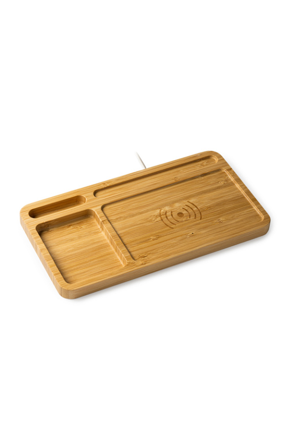 Eco-Friendly Bamboo Wireless Charging Station
