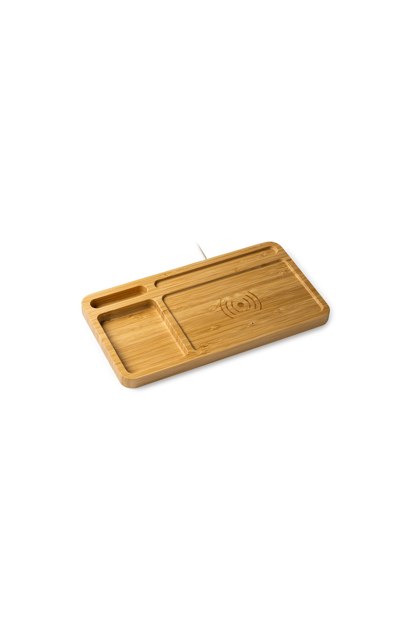 Eco-Friendly Bamboo Wireless Charging Station