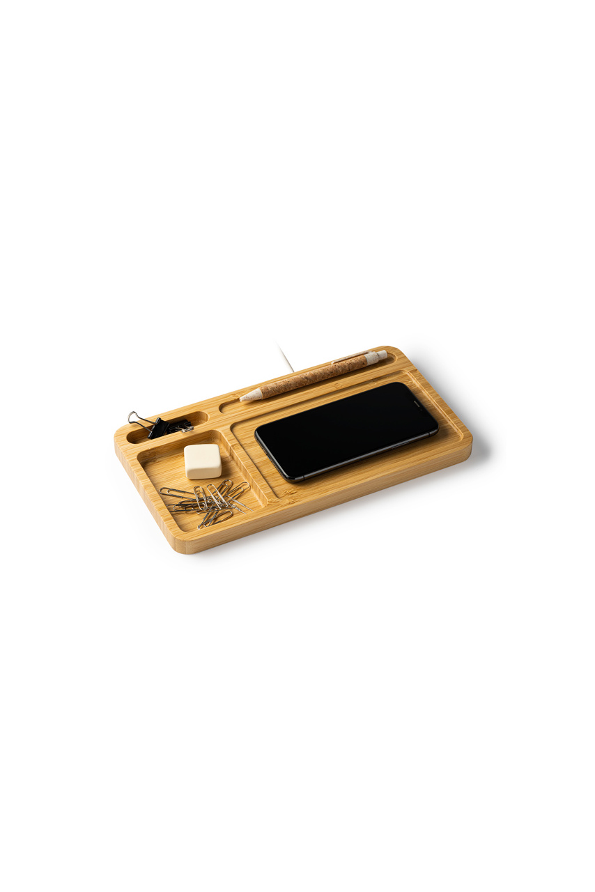 Eco-Friendly Bamboo Wireless Charging Station