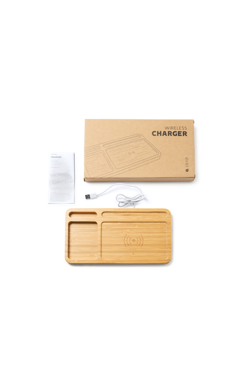 Eco-Friendly Bamboo Wireless Charging Station