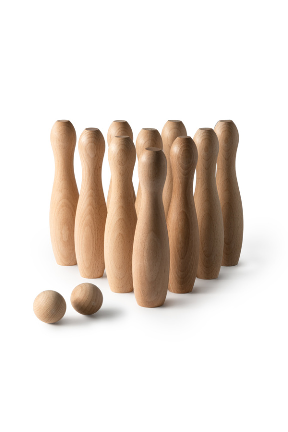 Eco-Friendly Wooden Skittles Set - Fun for All Ages