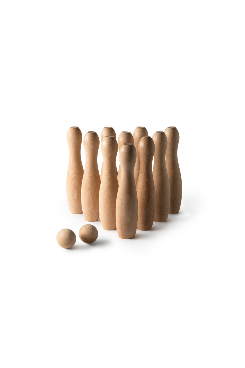 Eco-Friendly Wooden Skittles Set - Fun for All Ages