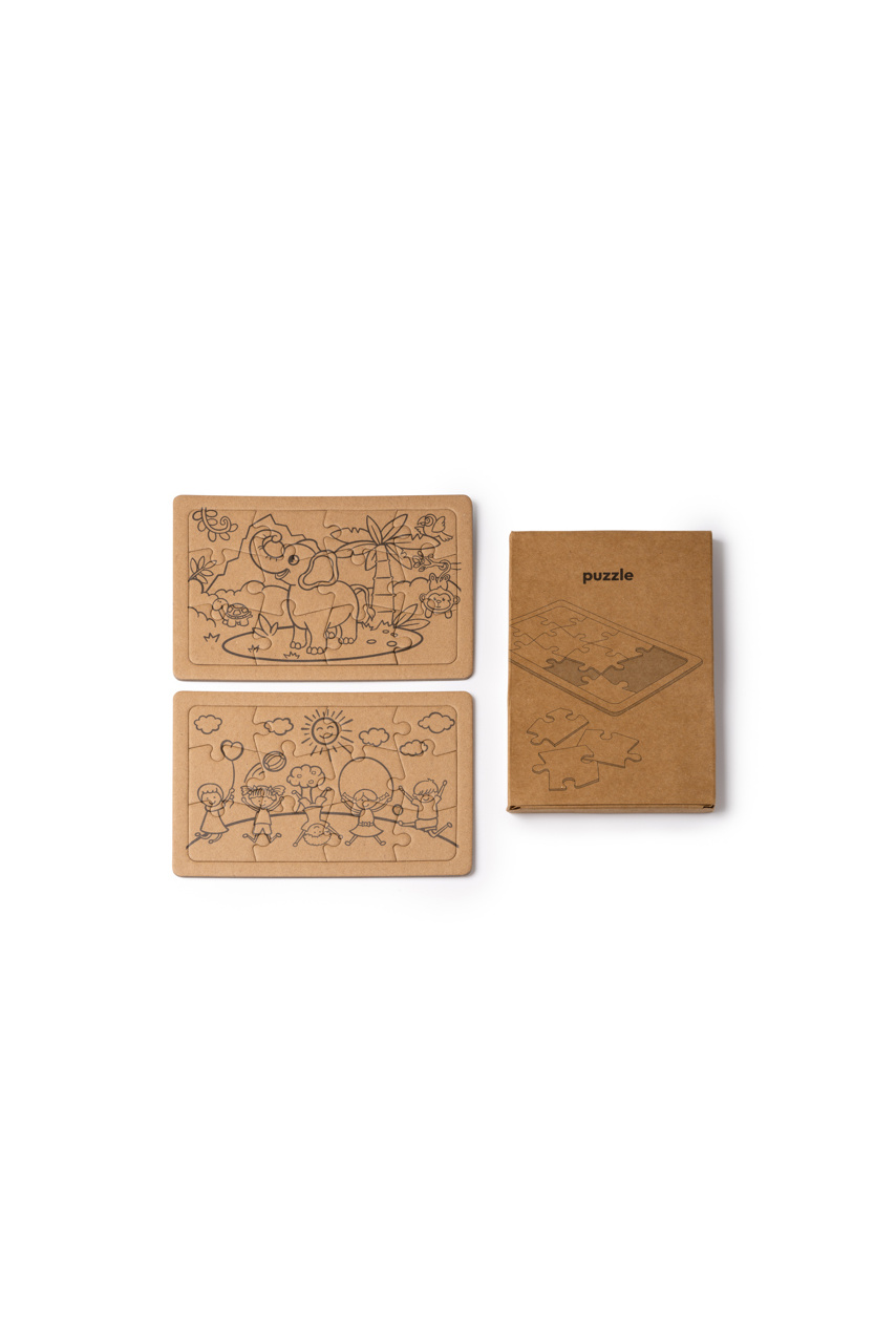 ZEON Recycled Cardboard Coloring Puzzles Set