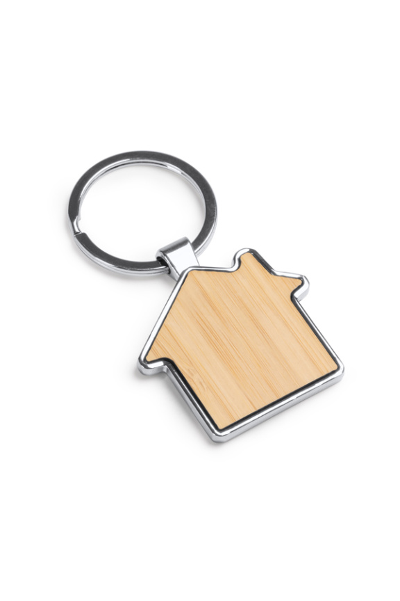 Eco-Friendly Bamboo House Keychain