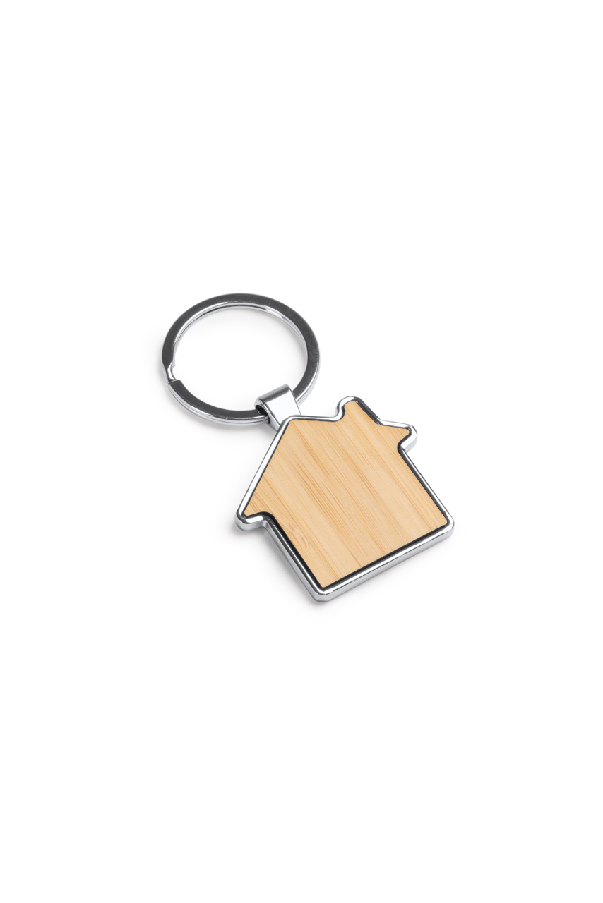 Eco-Friendly Bamboo House Keychain