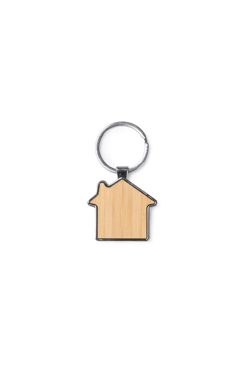 Eco-Friendly Bamboo House Keychain