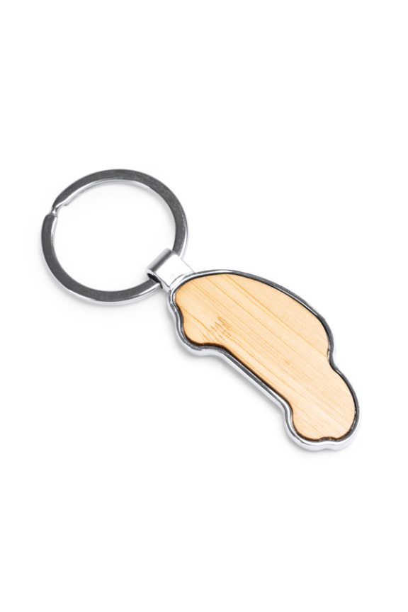 TESLAR Bamboo and Metal Car Keychain