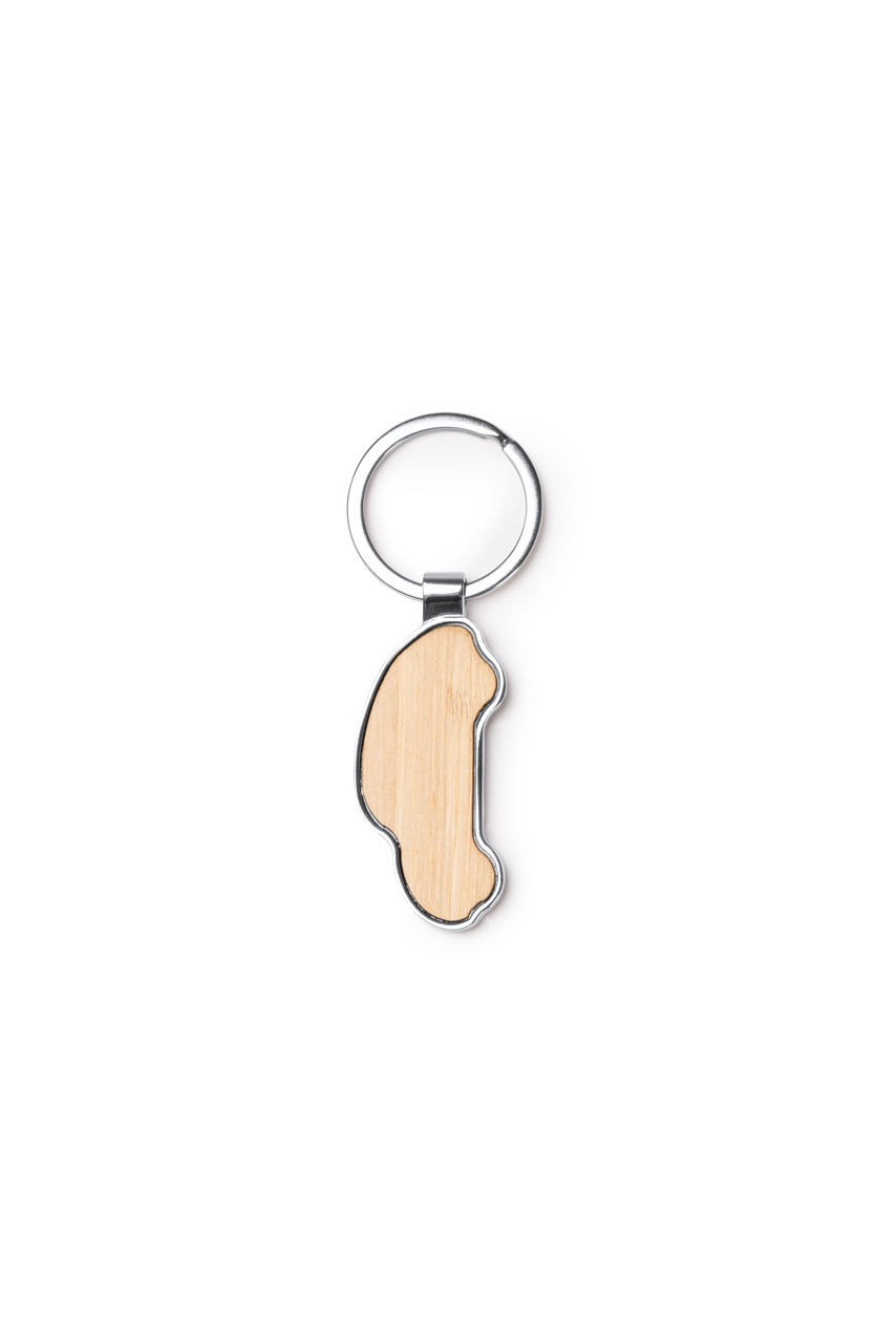 TESLAR Bamboo and Metal Car Keychain