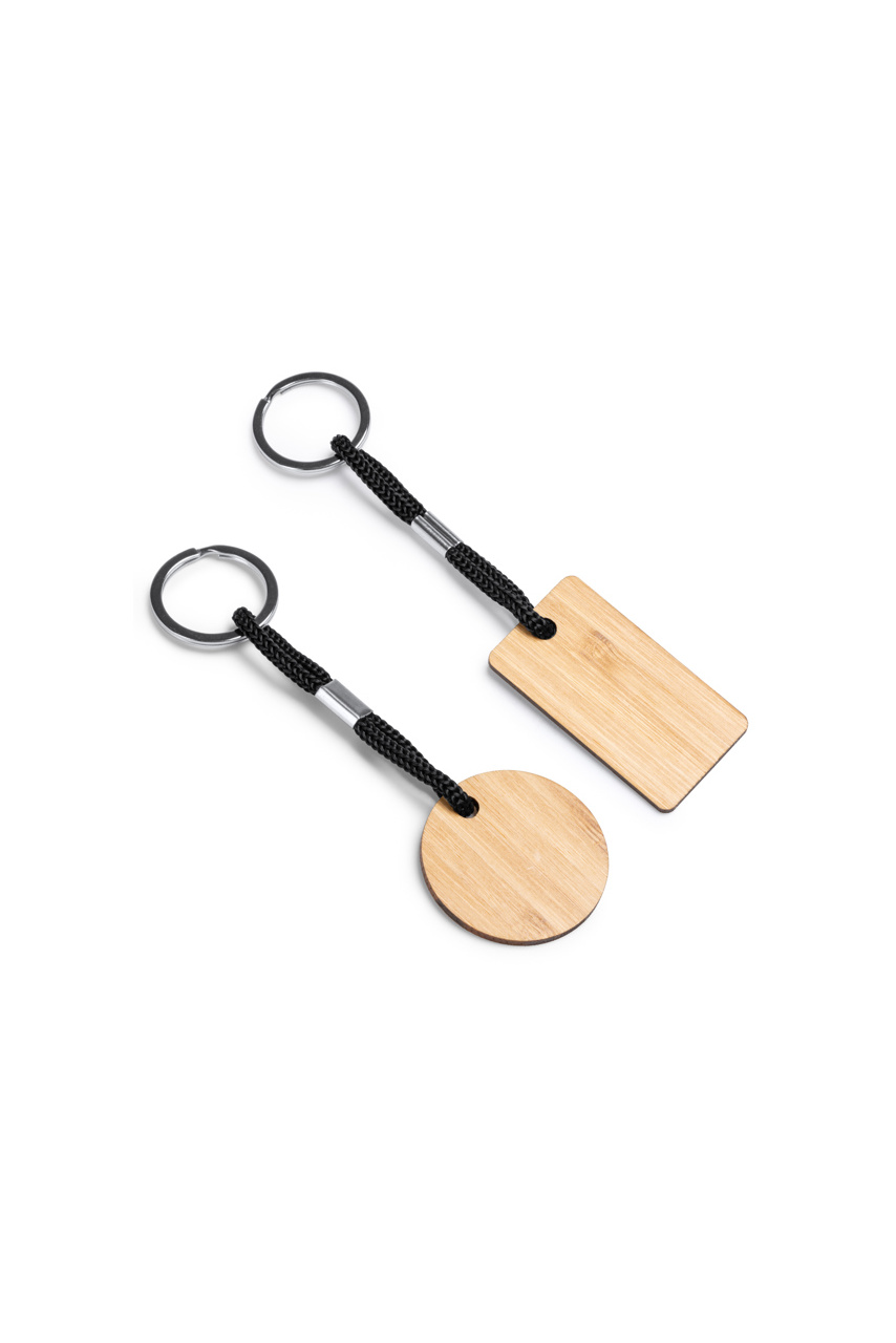 Eco-Friendly Wooden Keyring Set