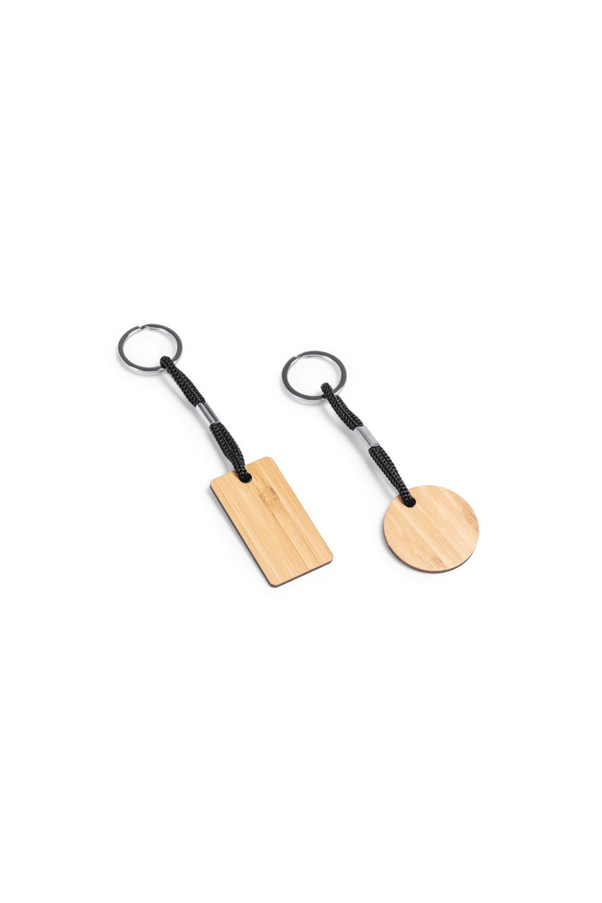 Eco-Friendly Wooden Keyring Set