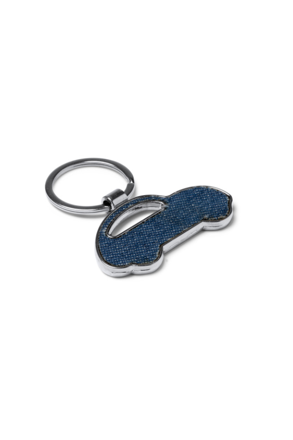 Denim Car-Shaped Key Ring - Stylish Accessory