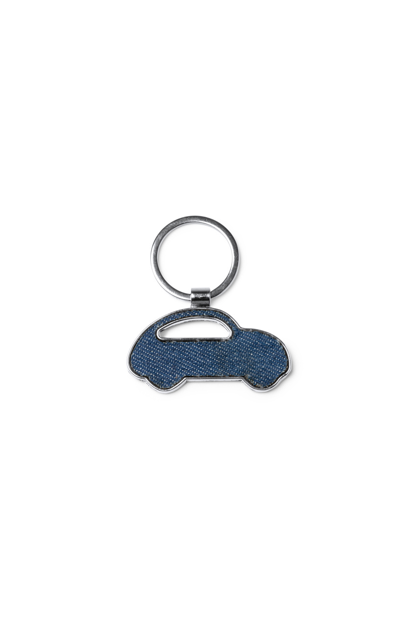 Denim Car-Shaped Key Ring - Stylish Accessory