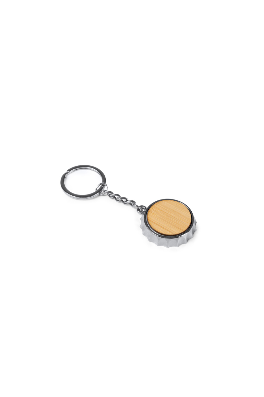 Bamboo Accent Key Ring Bottle Opener
