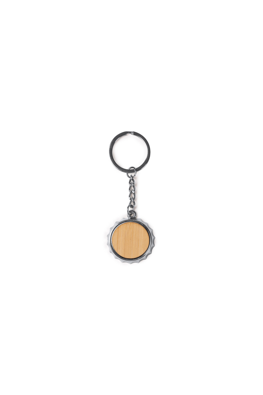 Bamboo Accent Key Ring Bottle Opener