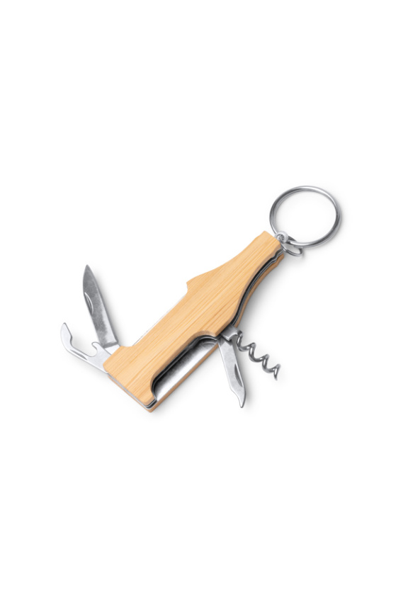 Eco-Friendly Bamboo Multi-Tool Keyring