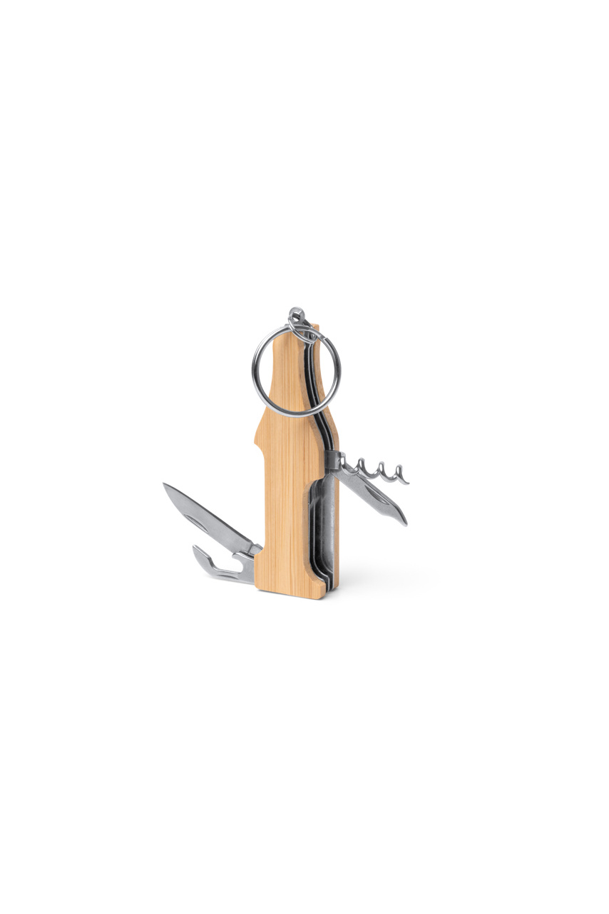 Eco-Friendly Bamboo Multi-Tool Keyring