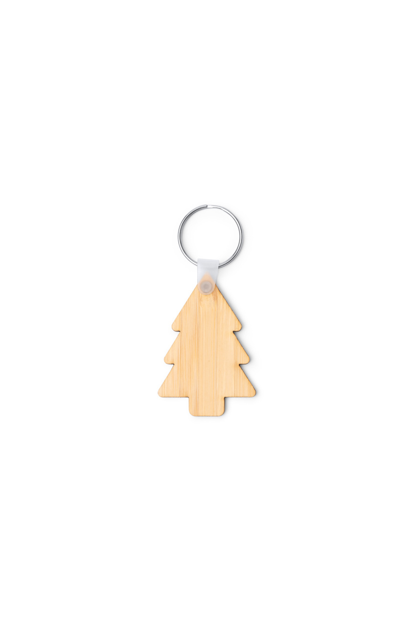 Bamboo Christmas Tree Keychain - Eco-Friendly Gift