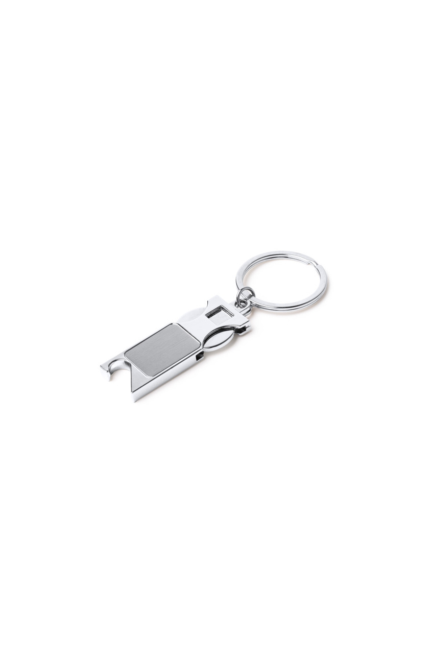 LIBOK Metal Keychain with Coin & Opener