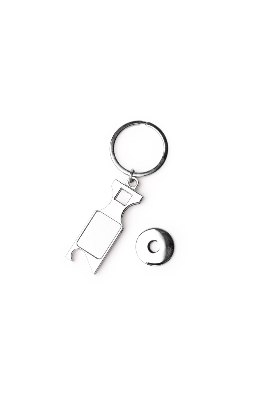 LIBOK Metal Keychain with Coin & Opener