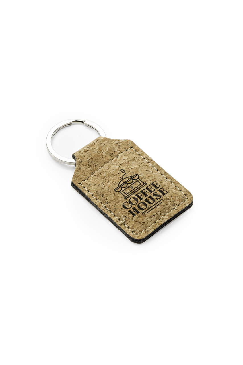 HIBIS Natural Cork Keyring with Metal Ring