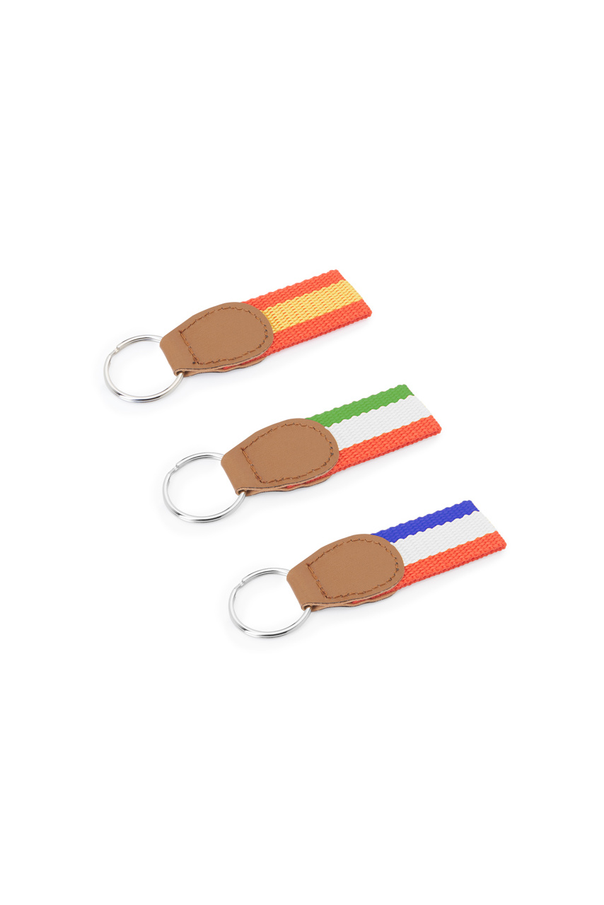 Flag Design Keyring with PU Leather