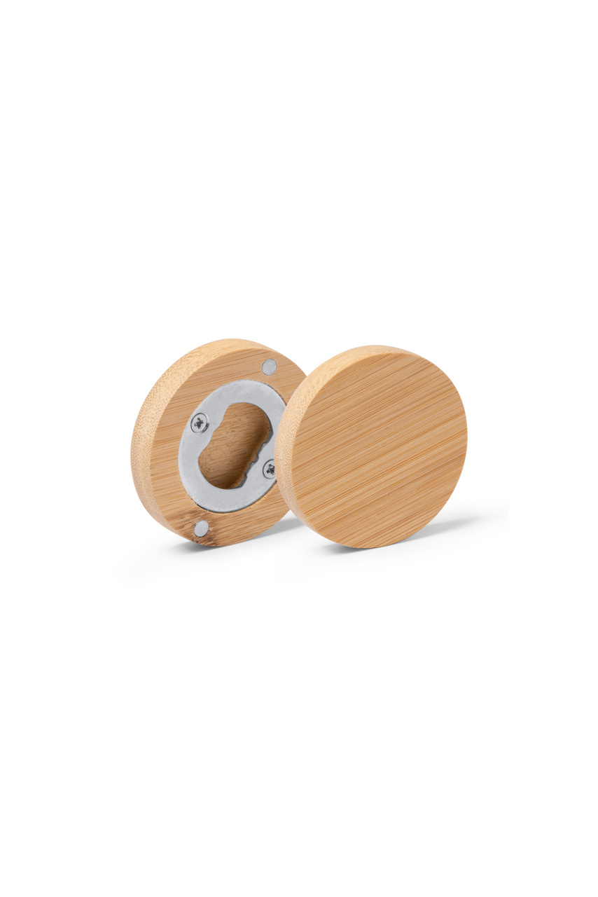 Bamboo Magnetic Bottle Opener and Coaster