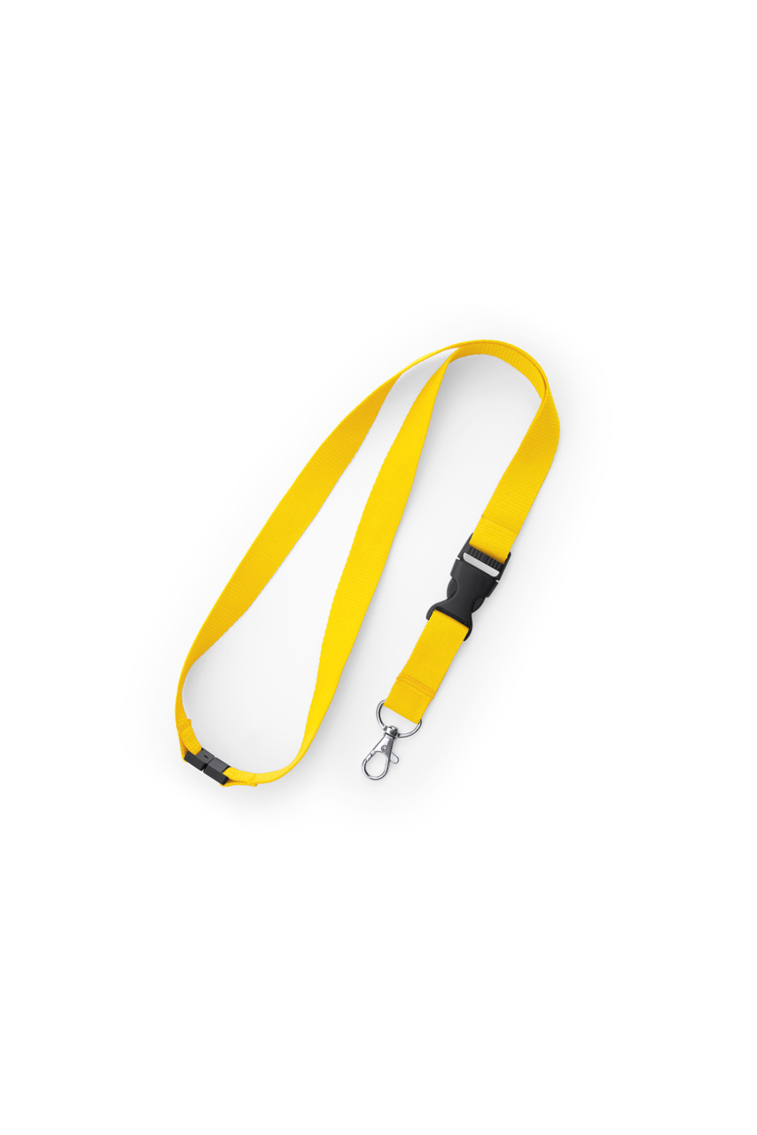 Yellow Polyester Lanyard with Buckle
