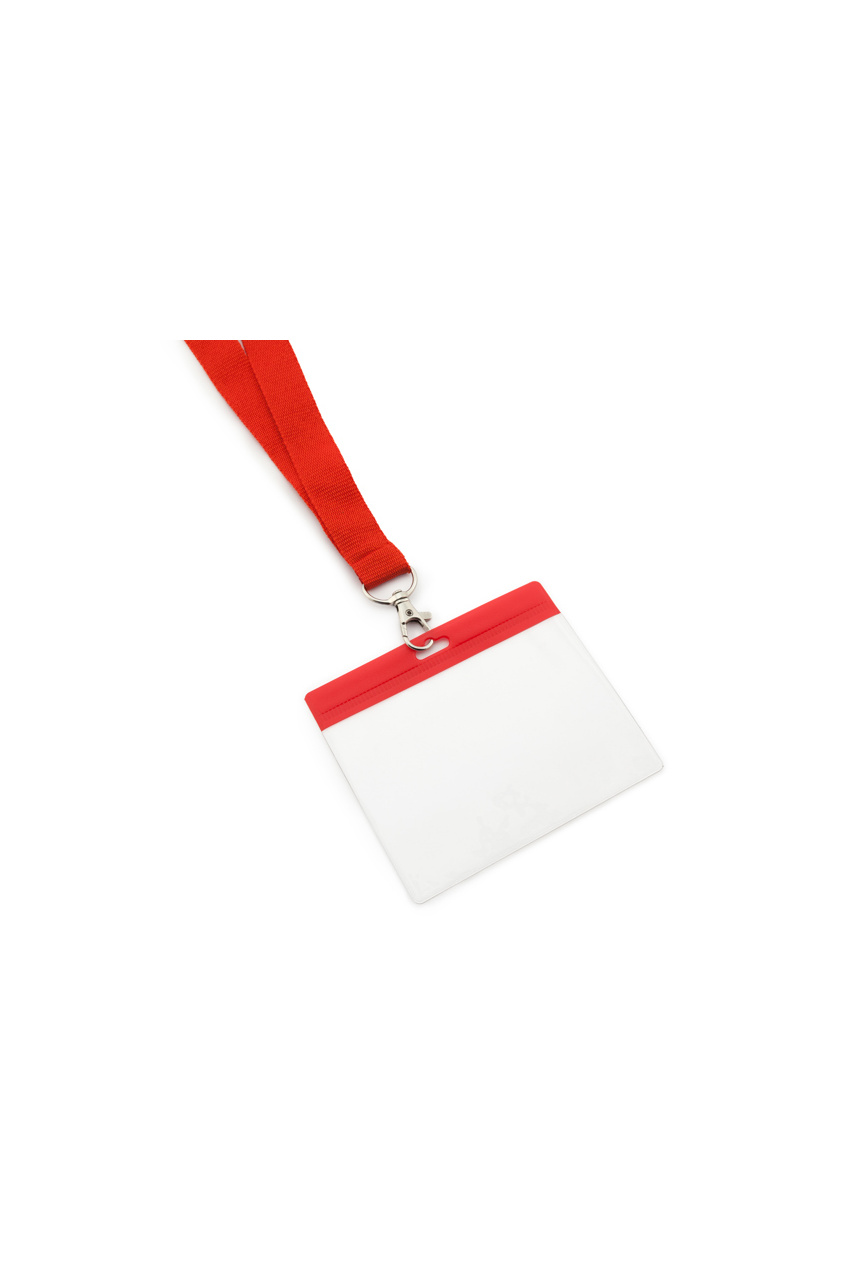 Durable PVC Badge Holder with Red Header