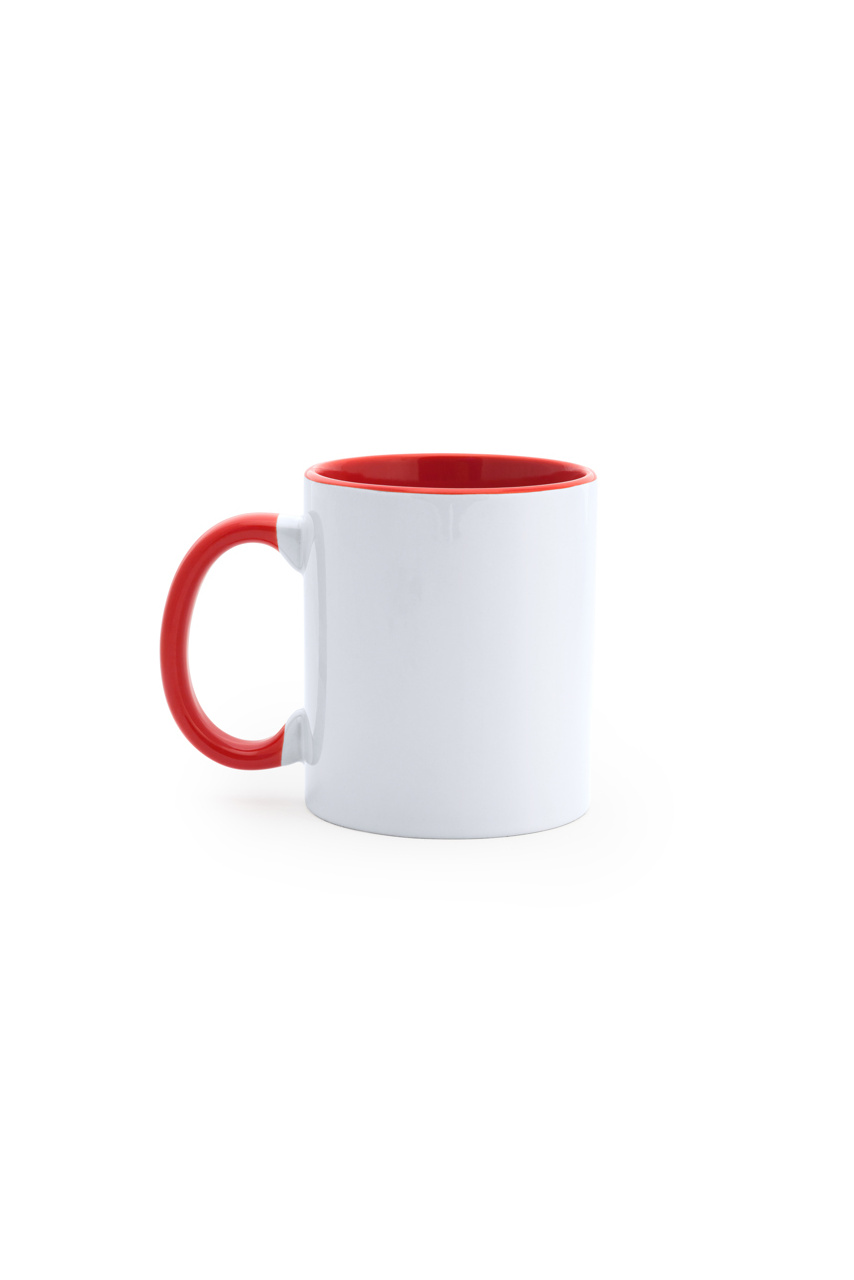 Customizable Ceramic Mug with Red Accent - 350ml