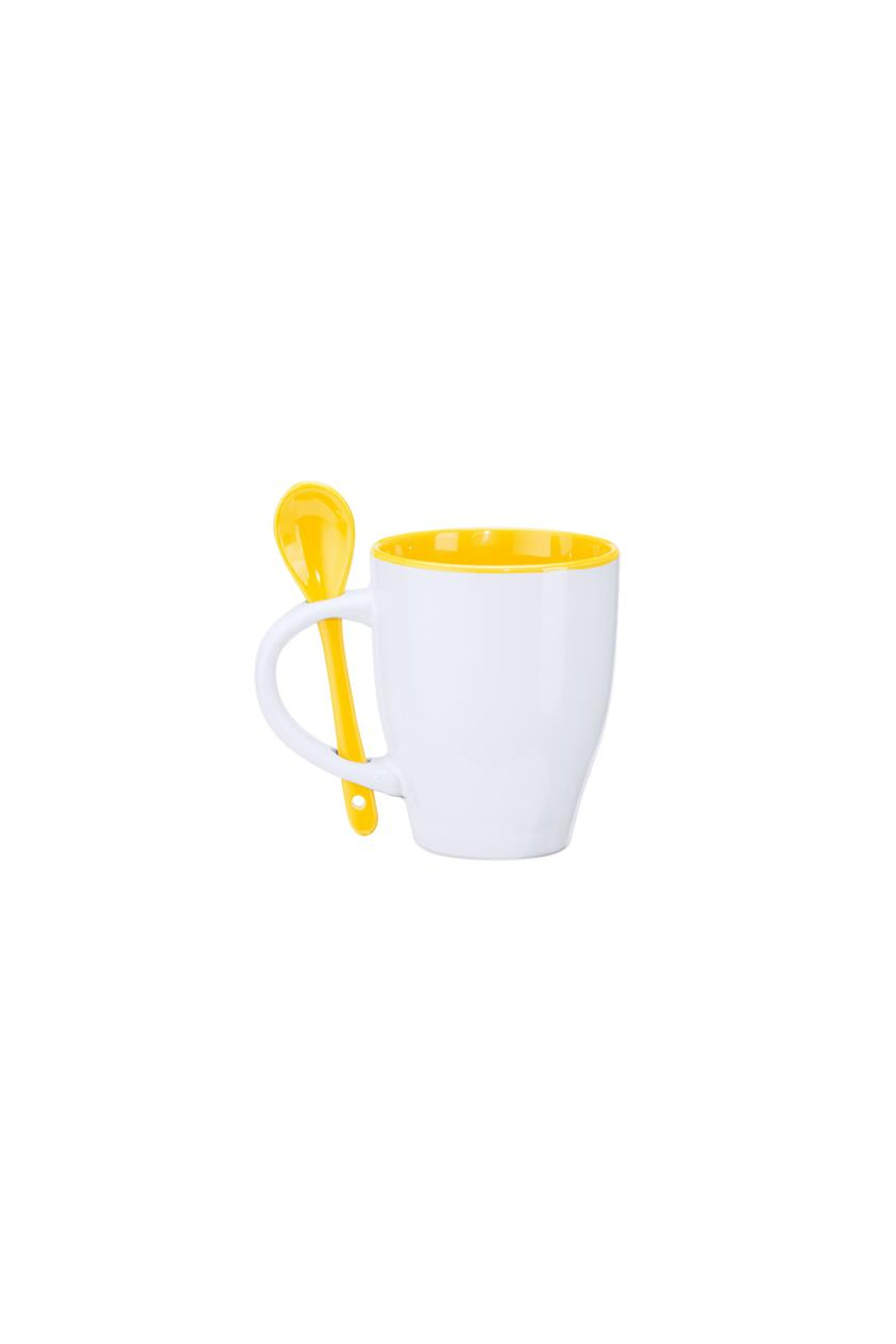 Akebia Ceramic Mug with Spoon - 350ml