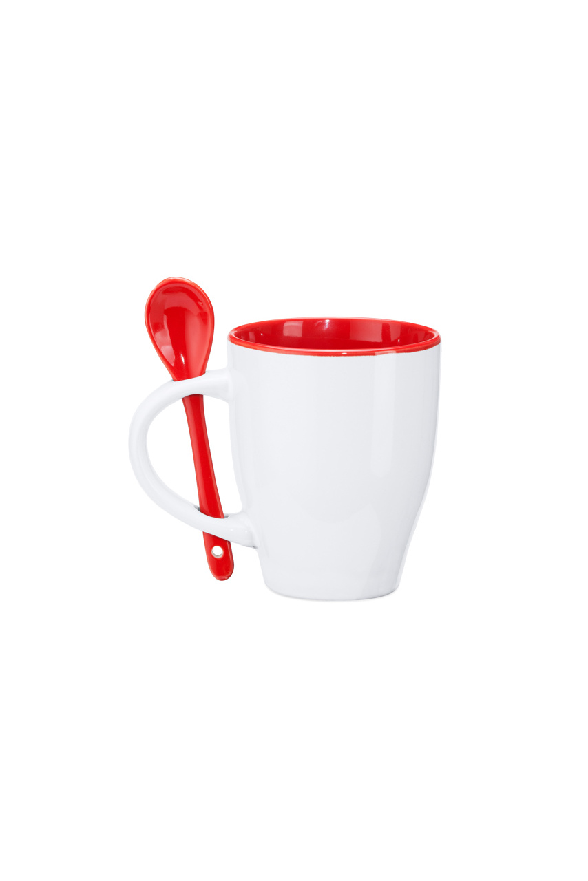 Akebia Ceramic Mug with Spoon - 350ml