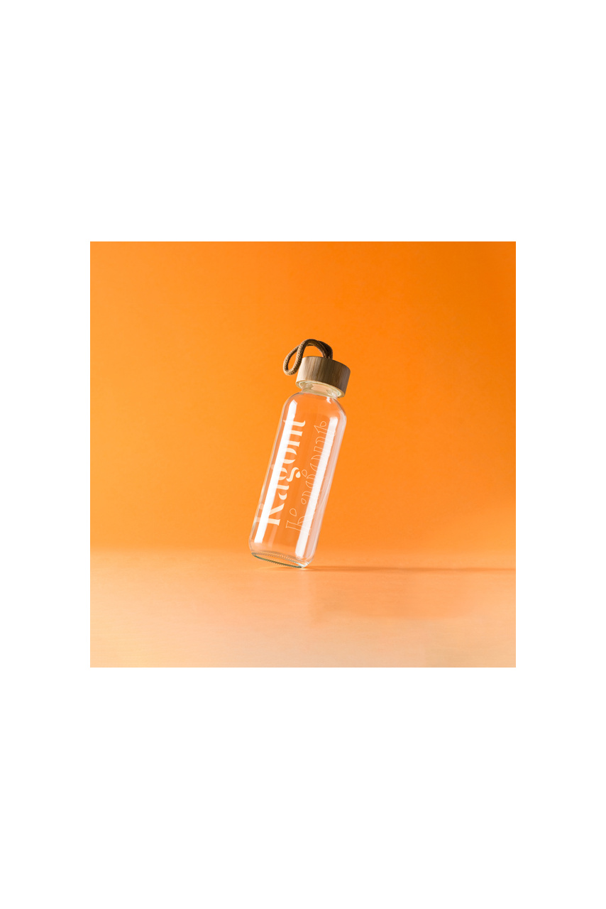 Trilby Glass Bottle with Bamboo Lid - 450 ml