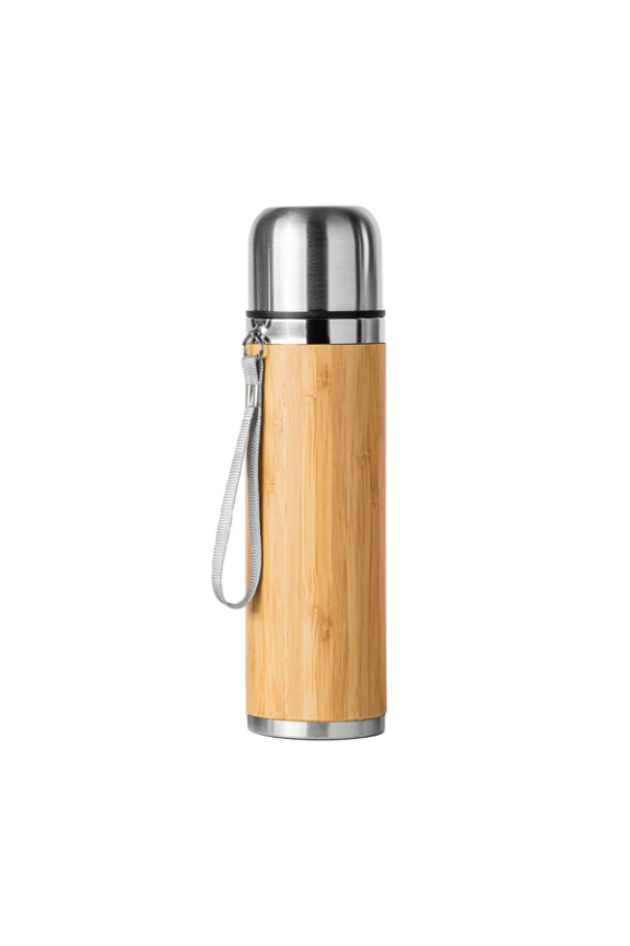 Termos FENGI din Oțel și Bambus 420 ml