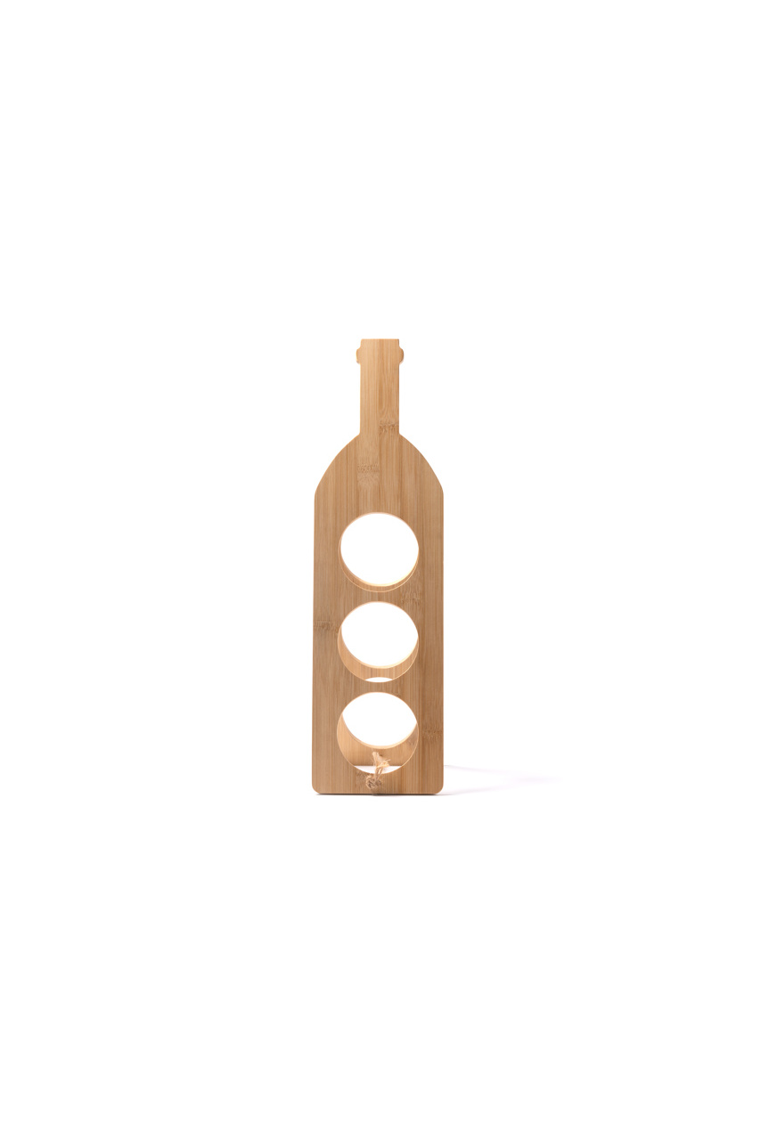 Eco-Friendly Bamboo Bottle Rack - Holds 3 Bottles