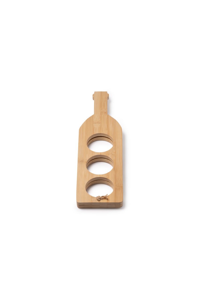 Eco-Friendly Bamboo Bottle Rack - Holds 3 Bottles
