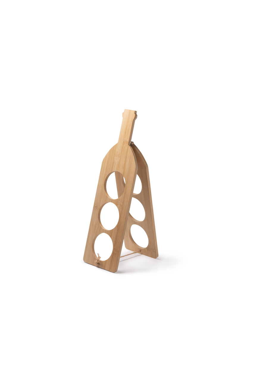 Eco-Friendly Bamboo Bottle Rack - Holds 3 Bottles
