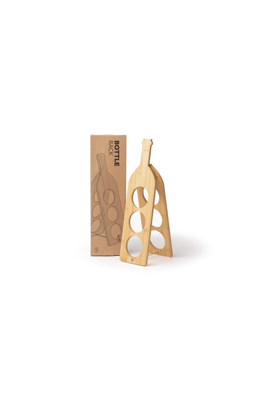 Eco-Friendly Bamboo Bottle Rack - Holds 3 Bottles