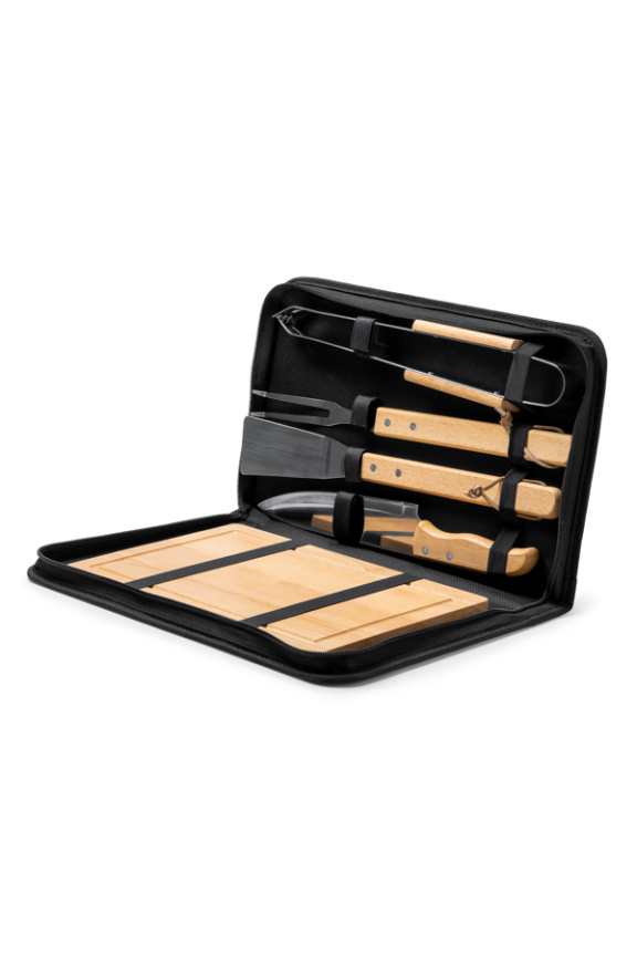 WEBEK Stainless Steel BBQ Set with Wooden Handles