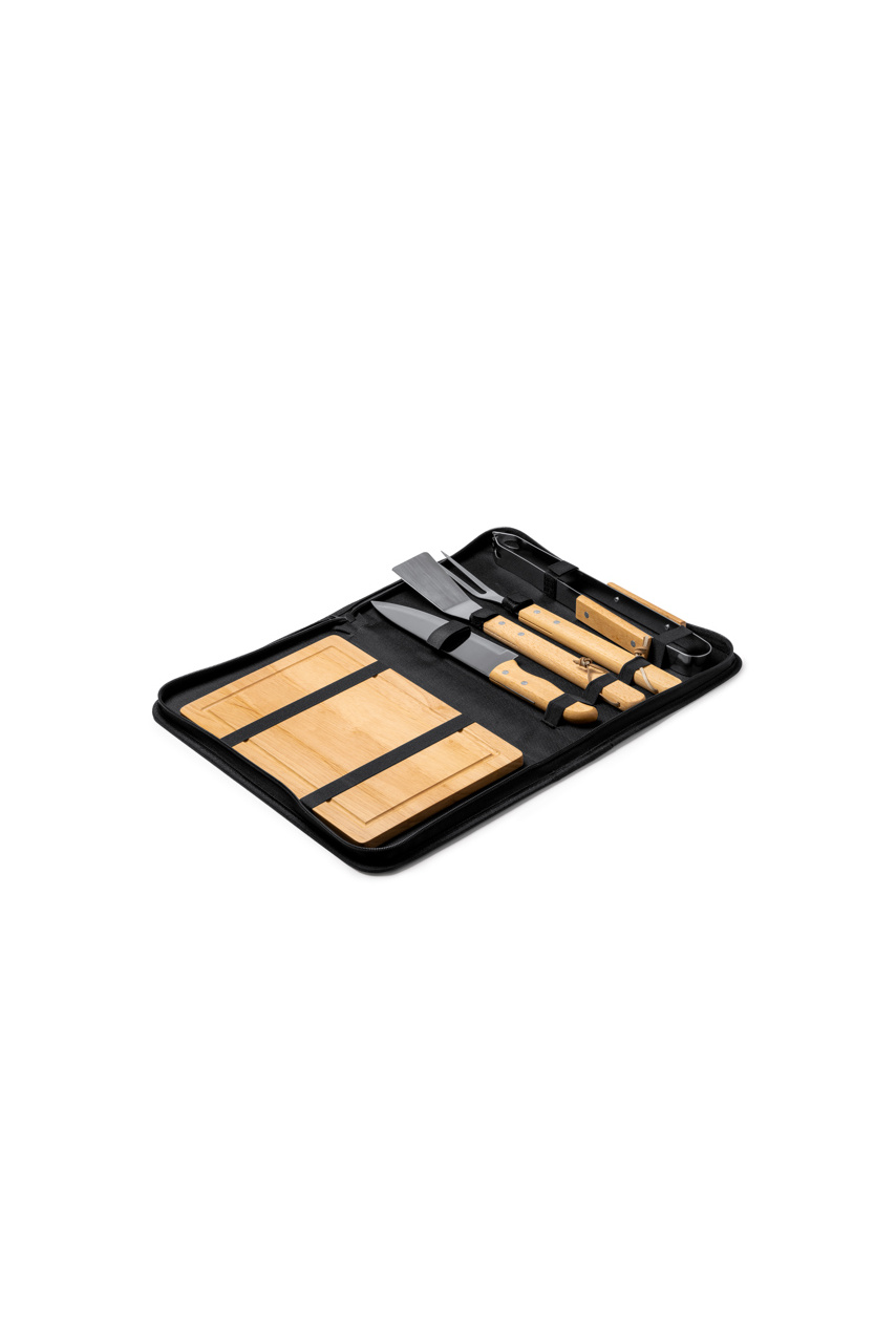 WEBEK Stainless Steel BBQ Set with Wooden Handles