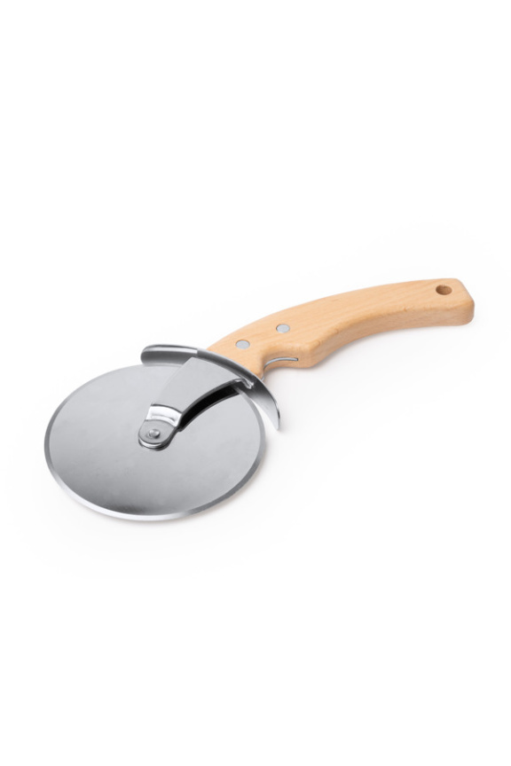 ZANETI Stainless Steel Pizza Cutter with Wooden Handle