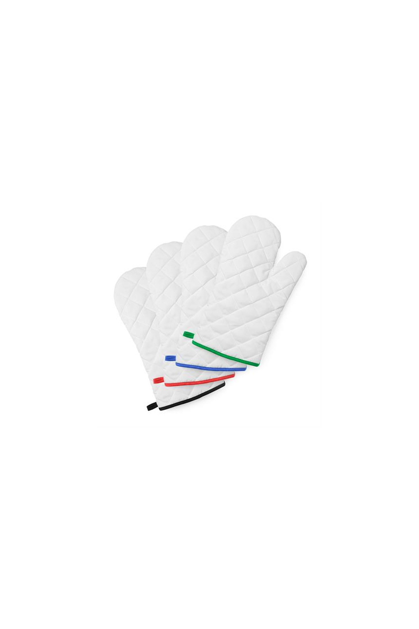 White Polyester Kitchen Mitt with Color Edging