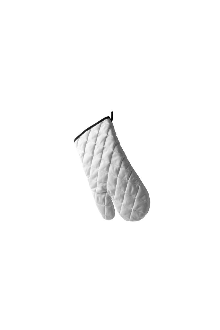 White Polyester Kitchen Mitt with Color Edging