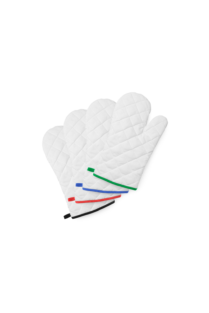White Polyester Kitchen Mitt with Color Edging