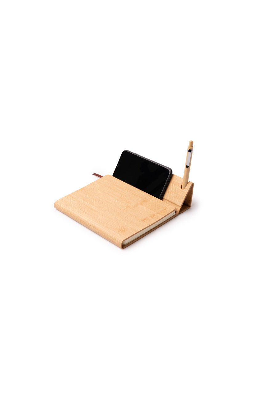 PIKSON PU Leather A5 Notepad with Device Stand