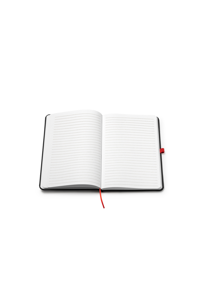 PIANA A5 Black PU Notebook with Bookmark